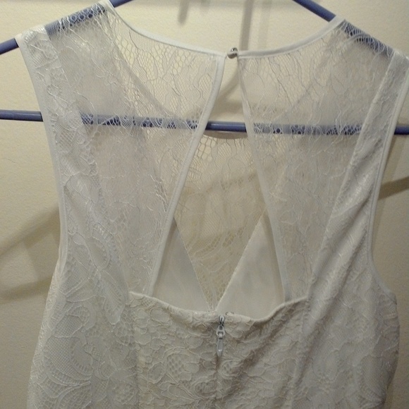 BCBGeneration White Satin & Lace Dress - Picture 3 of 7